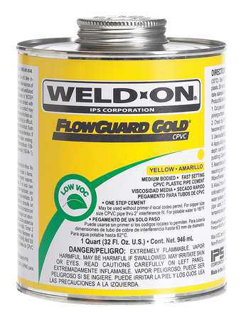 WELD-ON 13983 Pipe Cement, Yellow, 32 Oz, CPVC