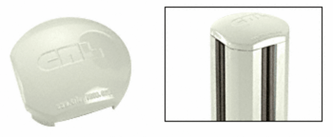 CRL Oyster White Round Post Cap for Aluminum Windscreen System 90 Degree Corner Posts