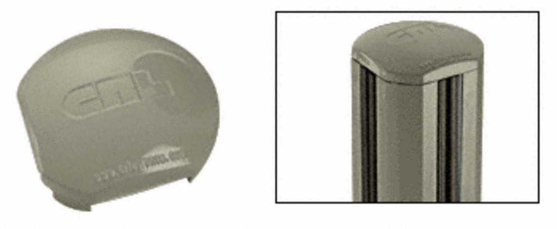 CRL Beige Gray Round Post Cap for Aluminum Windscreen System 90 Degree Corner Posts