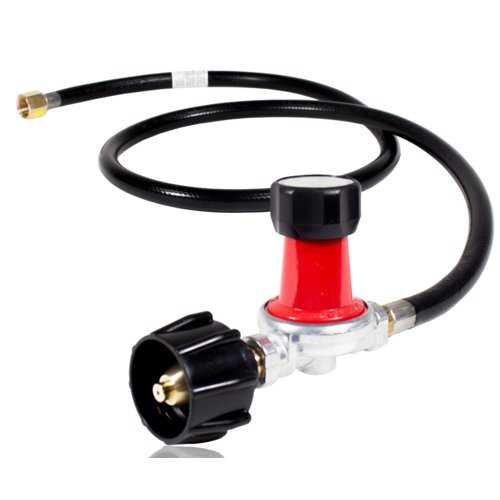 Gas One High Pressure Propane 0-30 PSI Adjustable Regulator & Hose 4ft