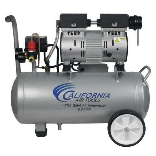 California Air Tools 5510A Ultra Quiet & Oil-Free 1.0 Hp, 5.5 Gal. Aluminum Tank Air Compressor