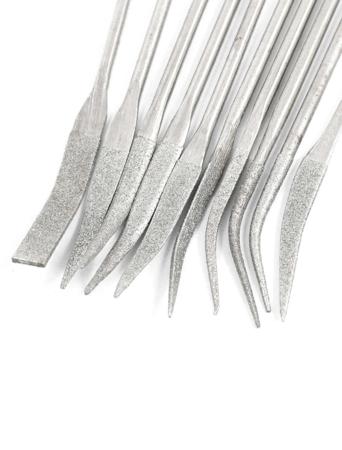 140mm x 3mm Curved Grit Diamond Lapidary Needle Files 10 Pcs