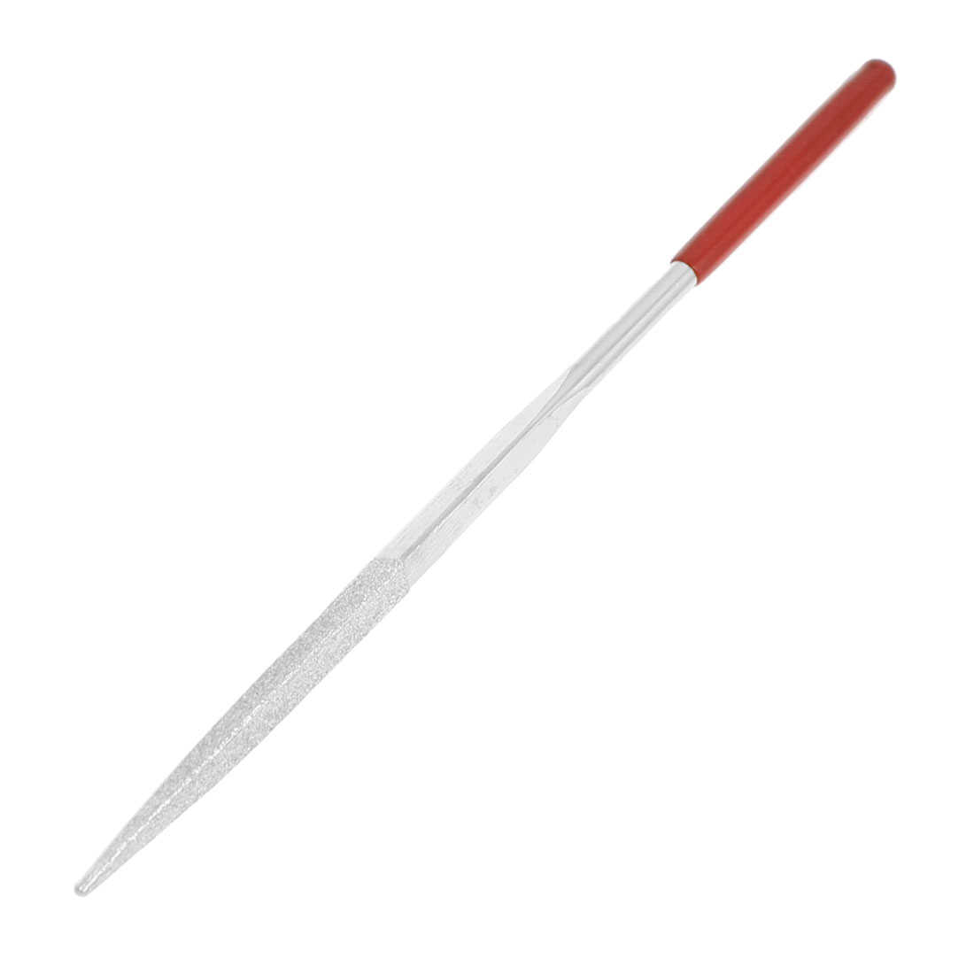Woodwork 4mm x 160mm Three Square Triangle Needle Files Red Silver Tone