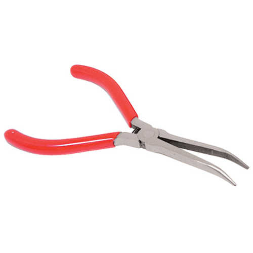 K Tool 51206 Needle Nose Pliers, 6' Long, Bent Nose, with Side Cutter, Vinyl Grips