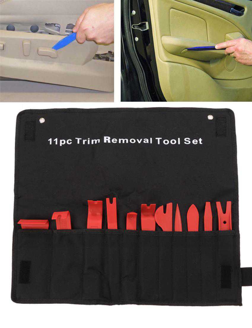 11pc Trim Removal Tool Set Clip Interior Wedge Panel Dash Trim Removal Clip Nylon Plastic FSBR