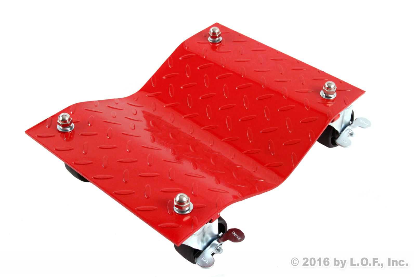 4 - Red 12' Tire Premium Skates Wheel Car Dolly Ball Bearings Skate Makes Moving A Car Easy Furniture Movers