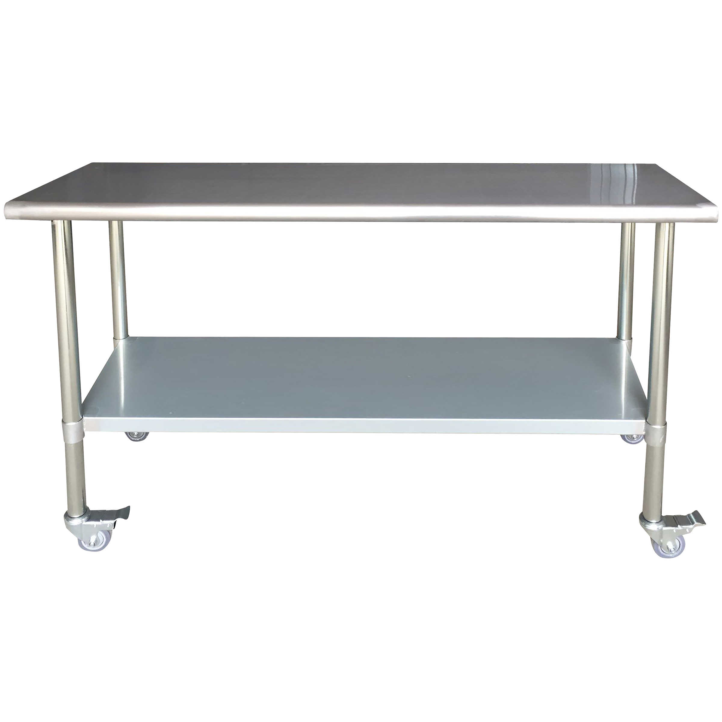 Sportsman Series Stainless Steel Work Table with Casters 24 x 72 Inches