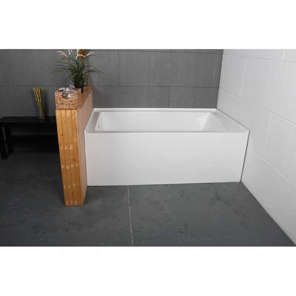60 x 36 inches Acrylic Deep Soak Alcove Bathtub - White