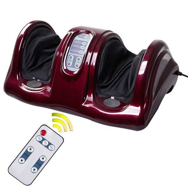 Costway Shiatsu Foot Massager Kneading and Rolling Leg Calf Ankle w/Remote Red Burgu New - Claret Red