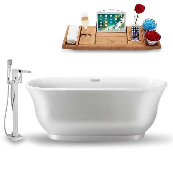 Streamline Freestanding Tub, Faucet and Tray Set