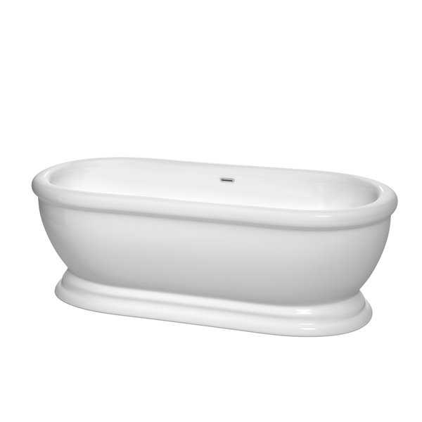 Wyndham Collection Mary 68-inch Freestanding Soaking Bathtub in White