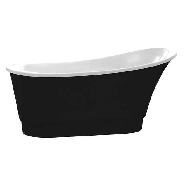 ANZZI Prima Series 5.58 ft. Freestanding Bathtub in Black