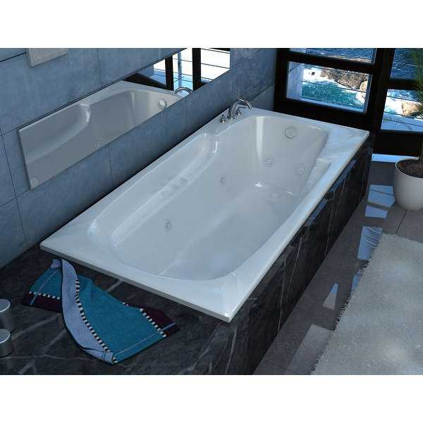 Avano AV3260EWR Aruba 59' Acrylic Whirlpool Bathtub for Drop-In Installations with Right Drain - White