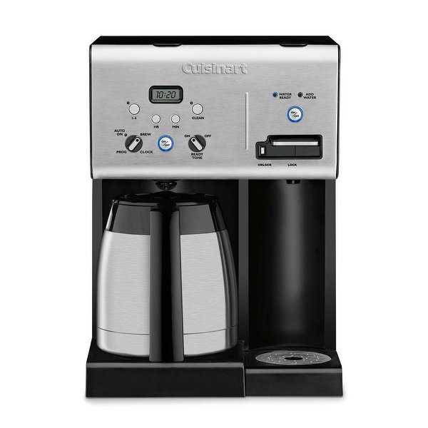 Cuisinart CHW-14 Coffee Plus 10-Cup Thermal Programmable Coffeemaker with Hot Water System, Black/Stainless